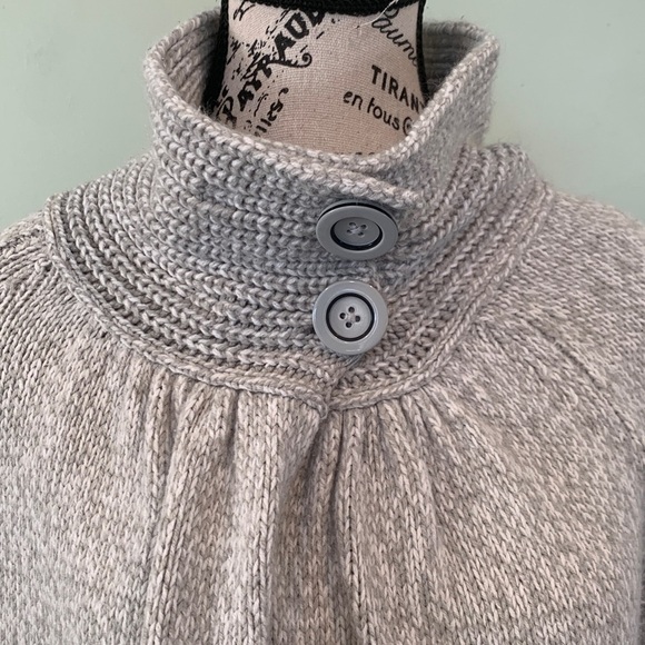 Apt. 9 Women’s Medium Gray Open Front Button Mock Neck Warm Cardigan Sweater - Picture 4 of 8